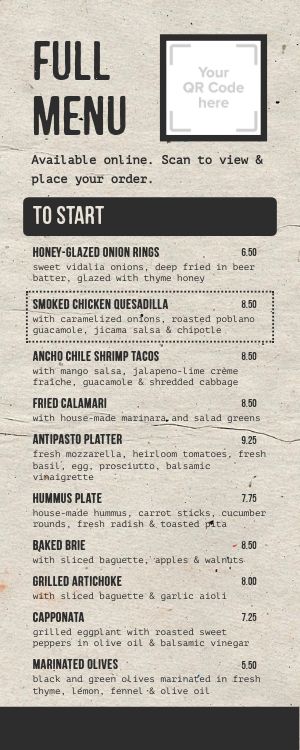 Metro Cafe QR Menu